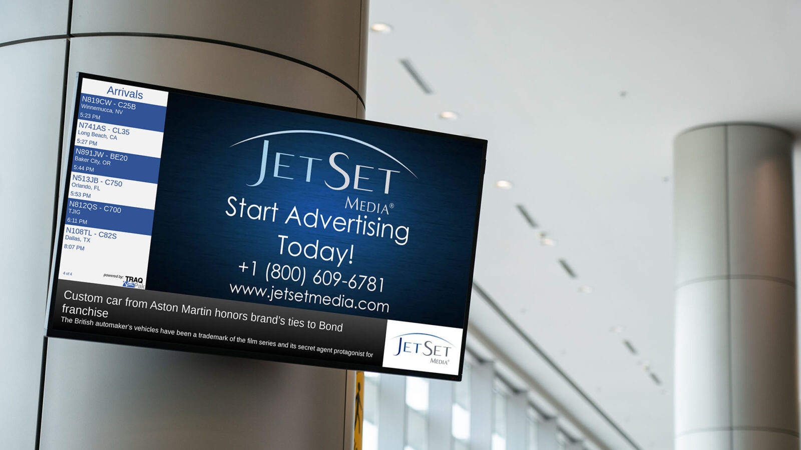 JetSetMedia ad screen mockup